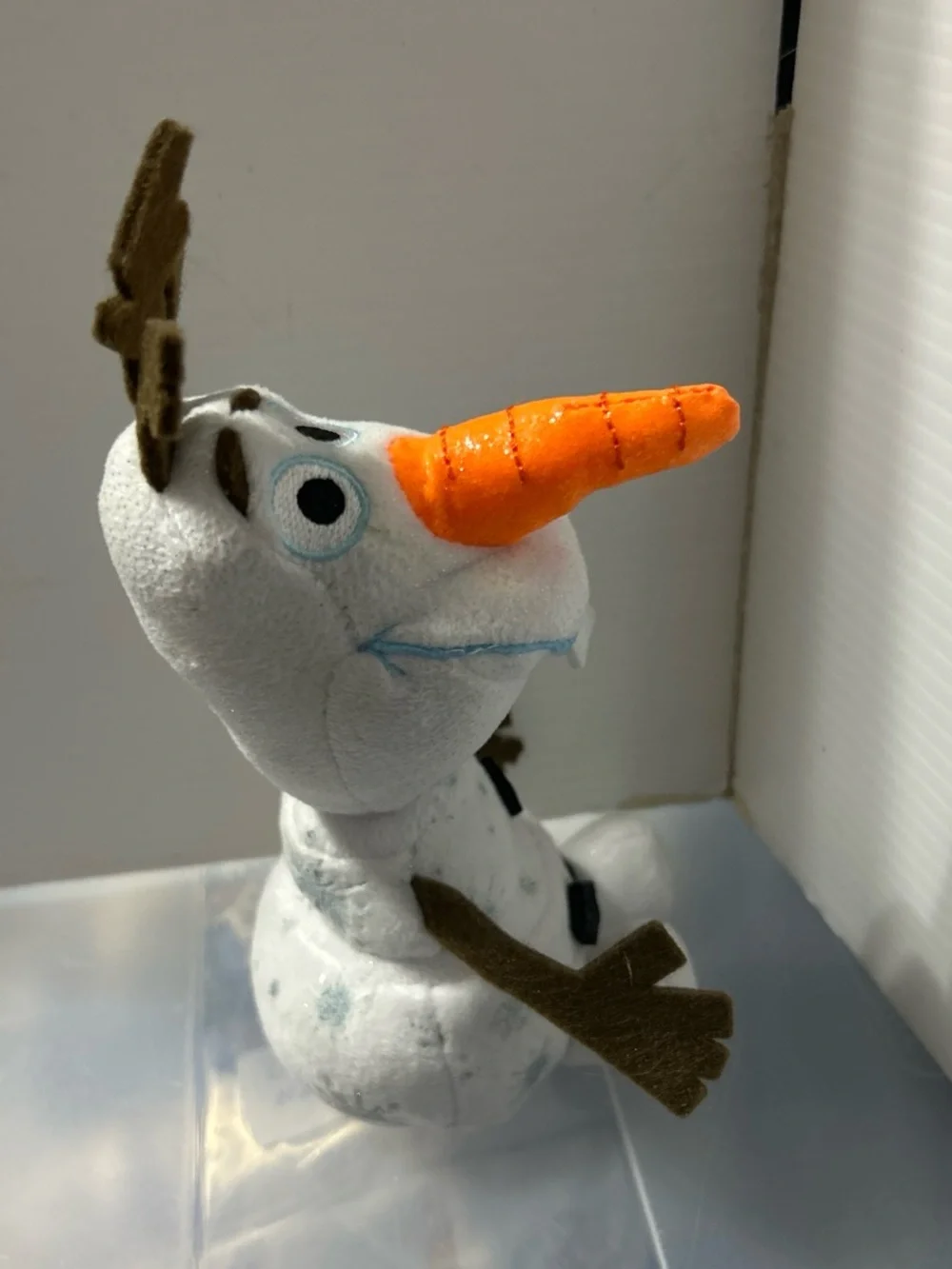 Ty Plush Snowman Toy - White, Orange, Brown